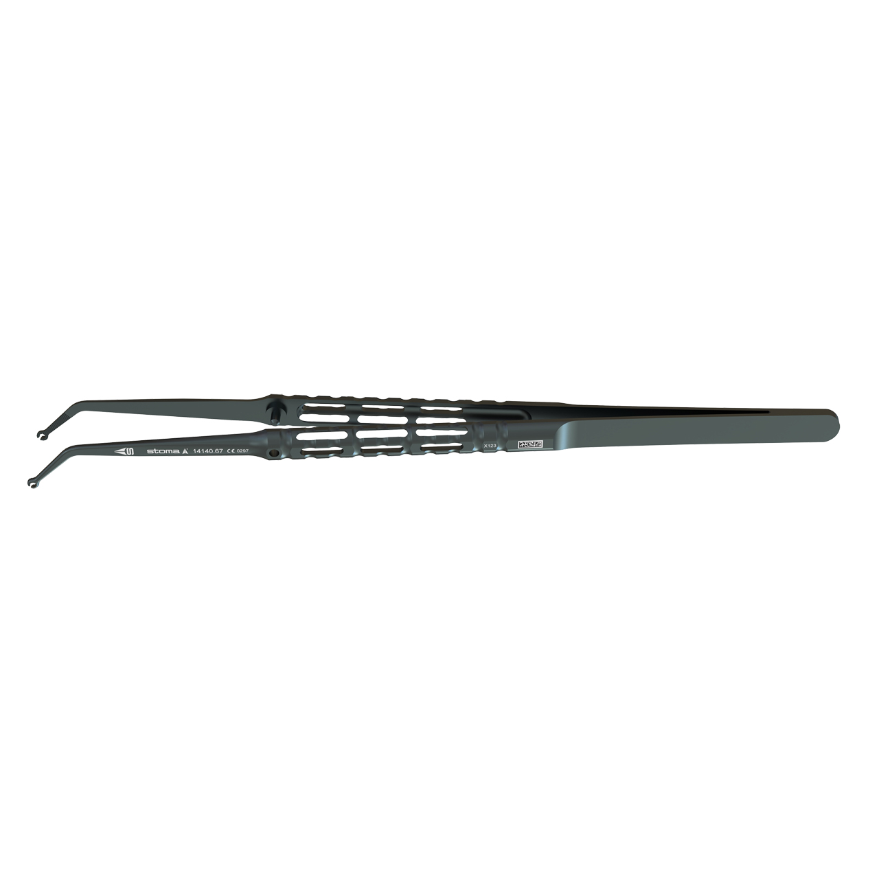 Gewebefass- und Nahtpinzette, Sculean, Ø 1,3 mm, 17 cm, hy-light® dark line